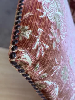 Pamono Spanish Damask Velvet Bench with Carved Walnut Legs, 1900s New