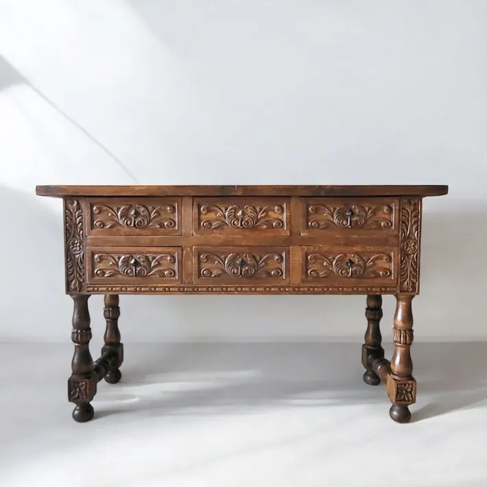 Pamono Spanish Hand Carved Console Table, 1920s Outlet