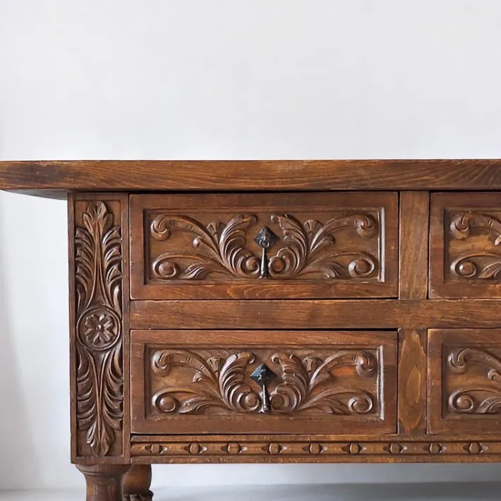 Pamono Spanish Hand Carved Console Table, 1920s Outlet