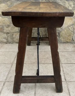 Pamono Spanish Refectory Table and Iron Stretcher, 18th Century New