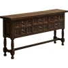 Pamono Spanish Style Sideboard in Hand Carved Walnut and Wrought Iron, 1940s New