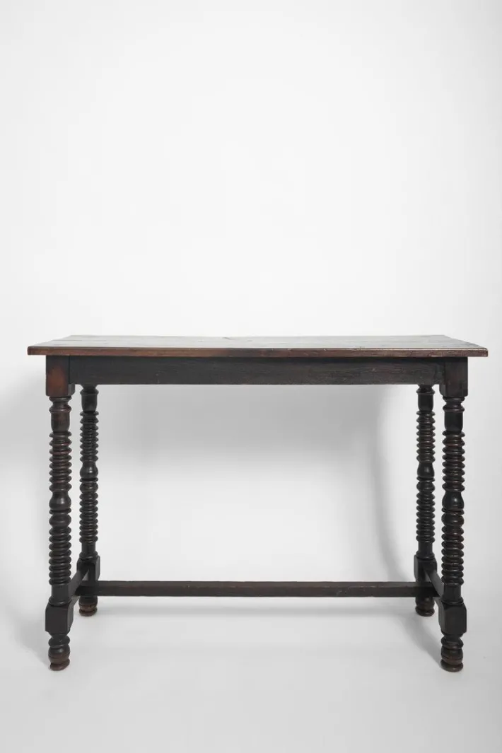 Pamono Spanish Turned Ebonised Wood Console Table, 19th Century Clearance
