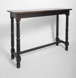Pamono Spanish Turned Ebonised Wood Console Table, 19th Century Clearance