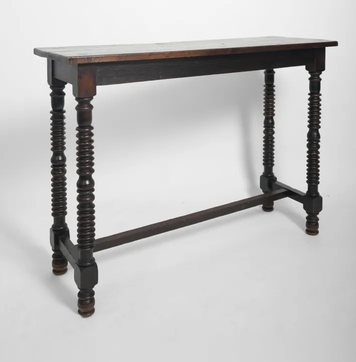 Pamono Spanish Turned Ebonised Wood Console Table, 19th Century Clearance