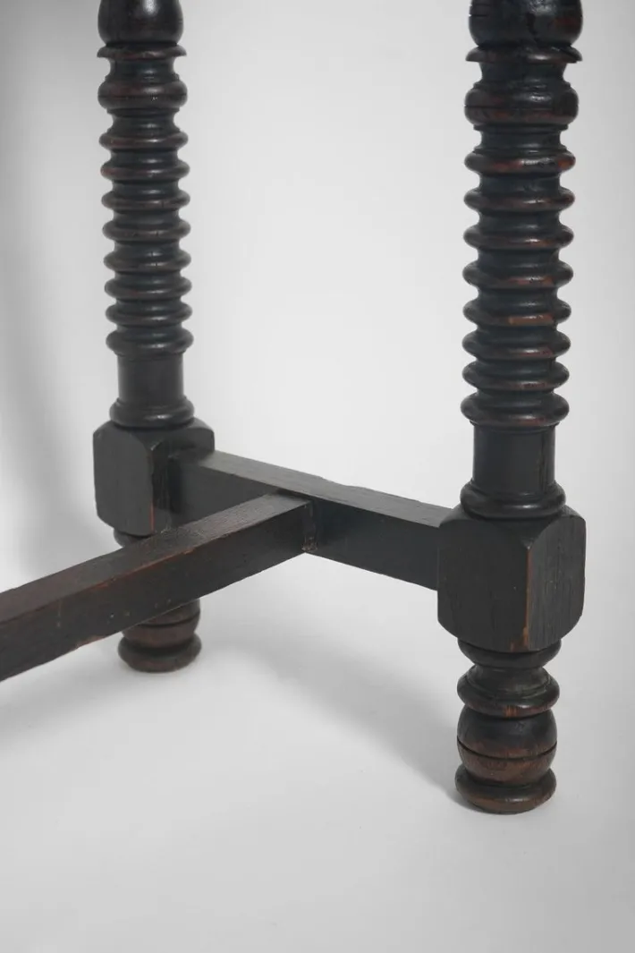 Pamono Spanish Turned Ebonised Wood Console Table, 19th Century Clearance
