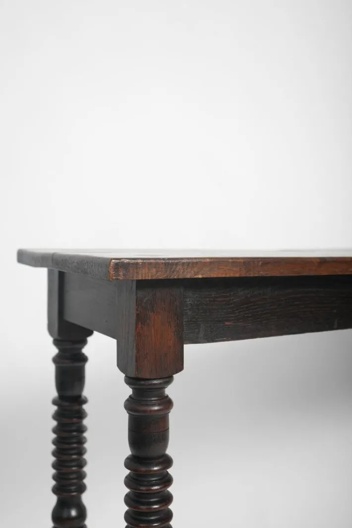 Pamono Spanish Turned Ebonised Wood Console Table, 19th Century Clearance