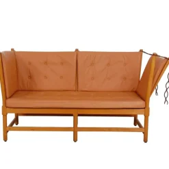 Pamono Spoke-Back 2-Seater Sofa in Cognac Leather by Børge Mogensen, 1960s Online