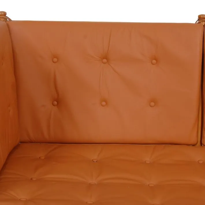 Pamono Spoke-Back 2-Seater Sofa in Cognac Leather by Børge Mogensen, 1960s Online