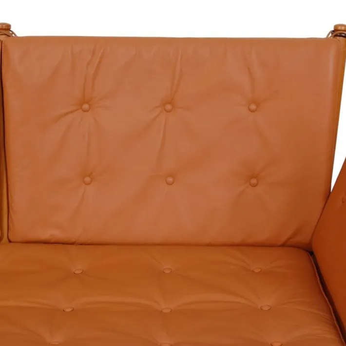 Pamono Spoke-Back 2-Seater Sofa in Cognac Leather by Børge Mogensen, 1960s Online