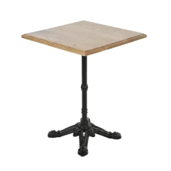 Pamono Square Bistro Table in Wood & Cast Iron Best