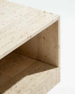 Pamono Square Travertine Coffee Table, 1970s Online