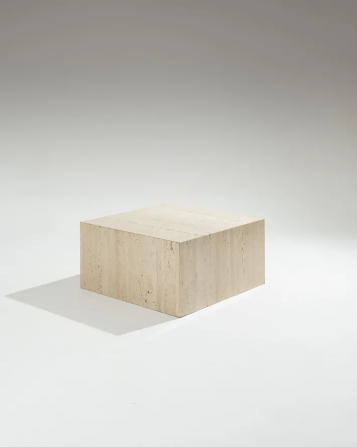 Pamono Square Travertine Coffee Table, 1970s Online