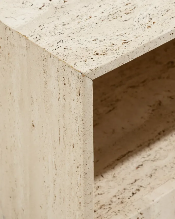 Pamono Square Travertine Coffee Table, 1970s Online