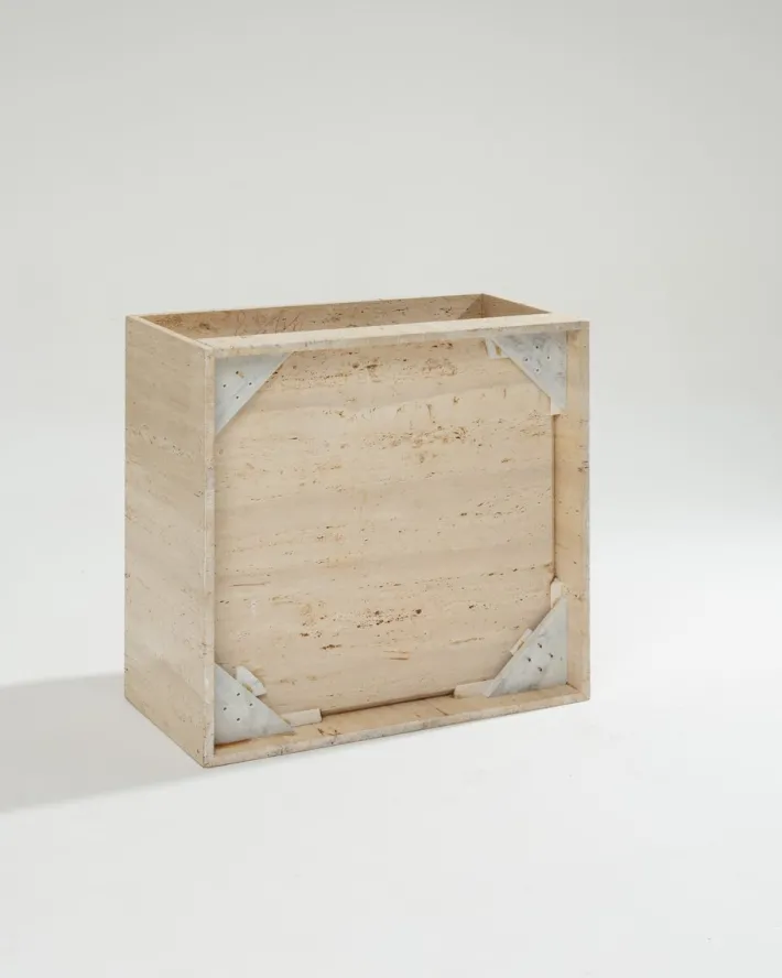 Pamono Square Travertine Coffee Table, 1970s Online