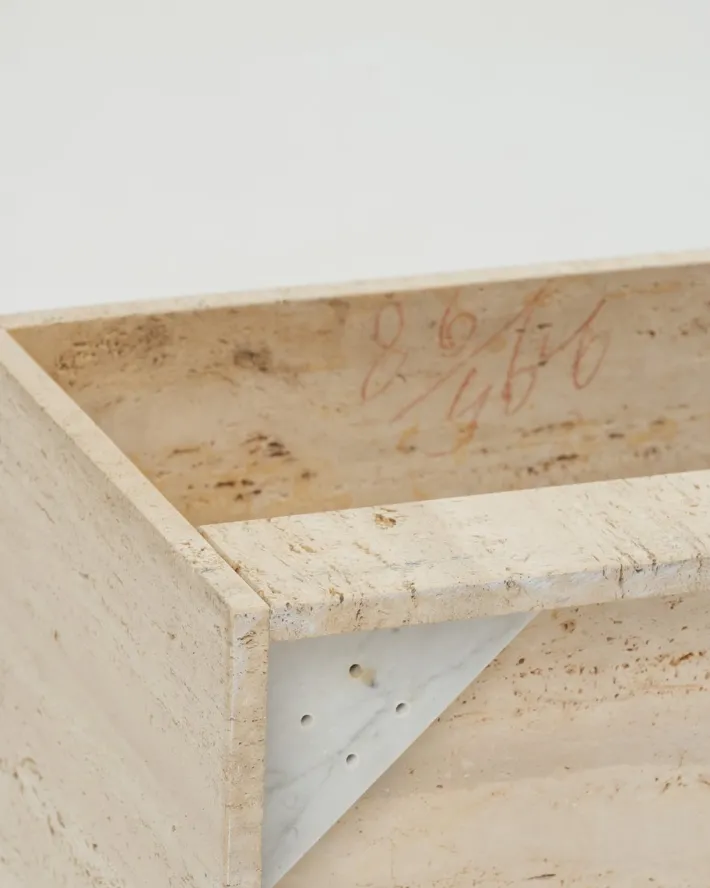 Pamono Square Travertine Coffee Table, 1970s Online