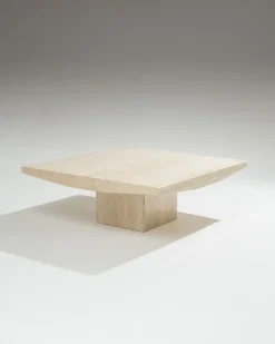 Pamono Square Travertine Coffee Table, 1970s Online