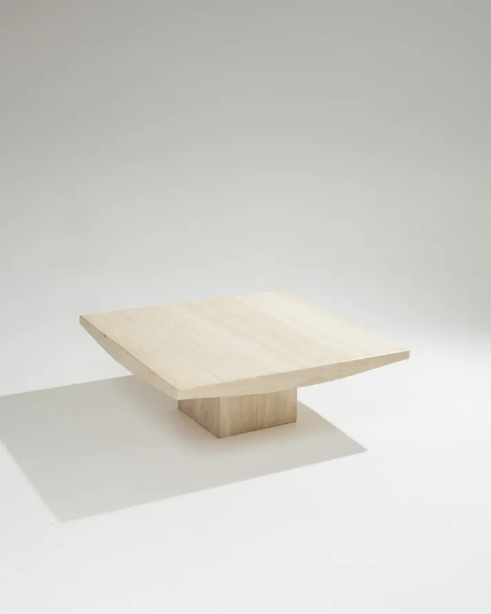 Pamono Square Travertine Coffee Table, 1970s Online
