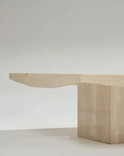 Pamono Square Travertine Coffee Table, 1970s Online