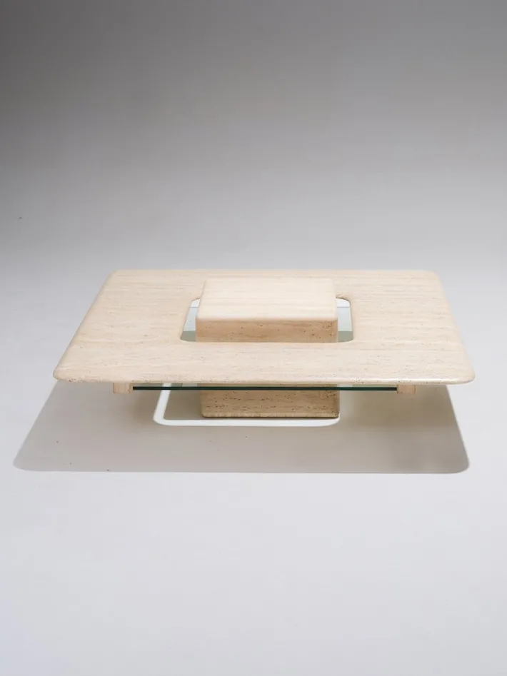 Pamono Square Travertine Saturn Coffee Table, 1980s Online