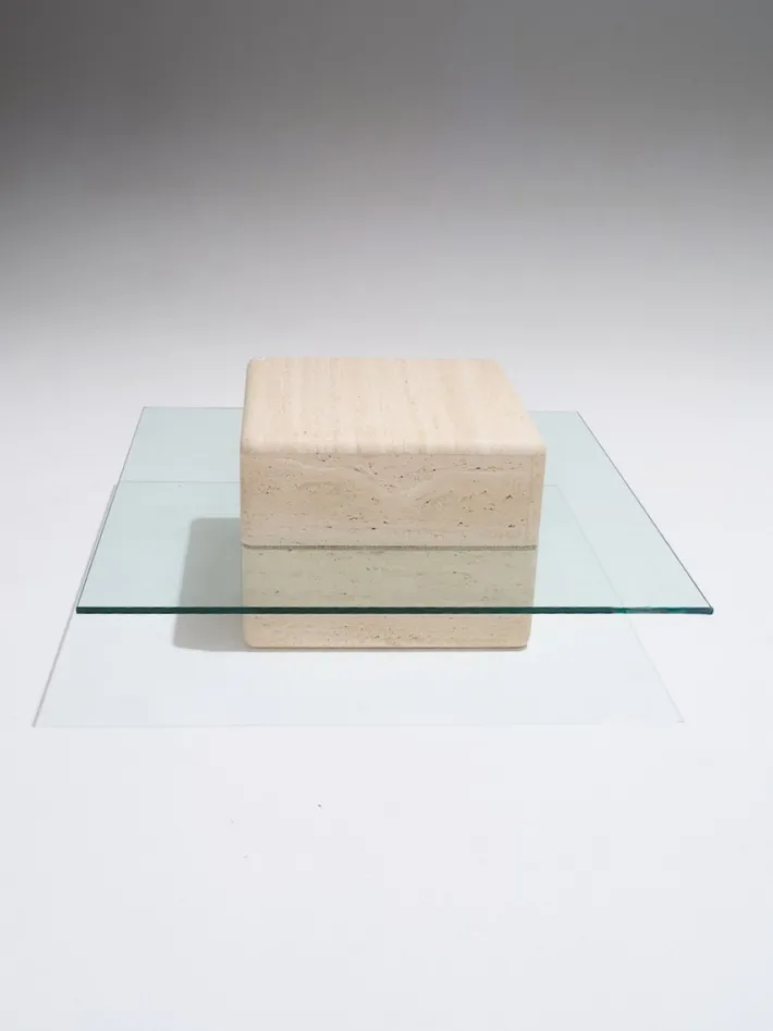 Pamono Square Travertine Saturn Coffee Table, 1980s Online