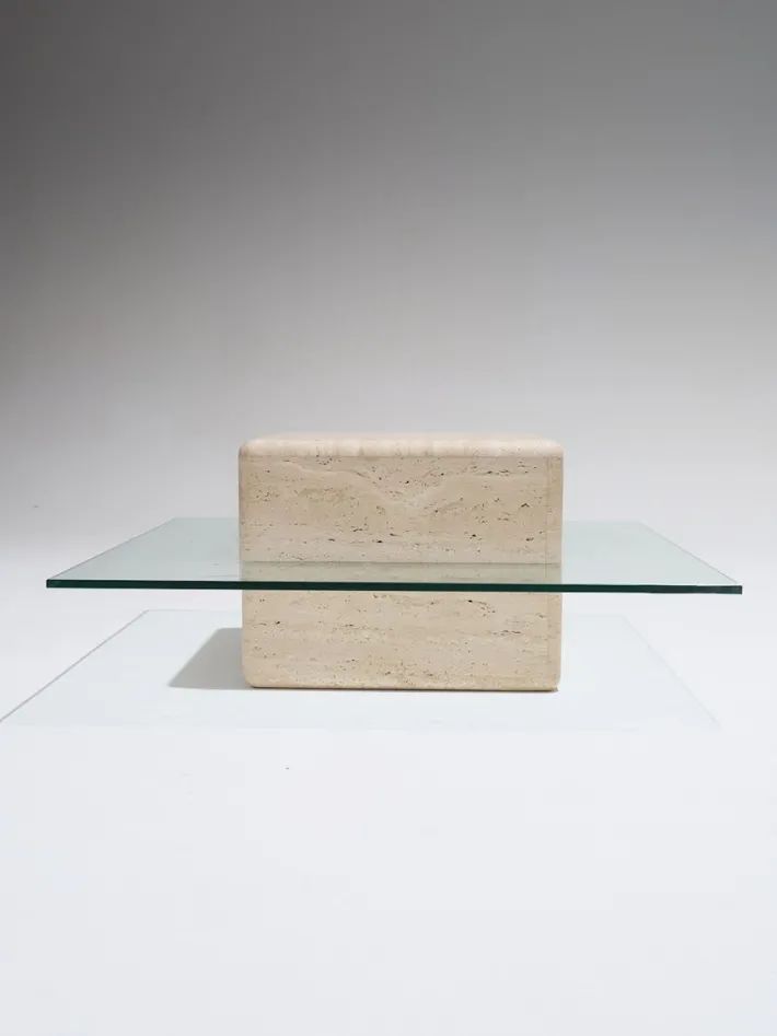 Pamono Square Travertine Saturn Coffee Table, 1980s Online