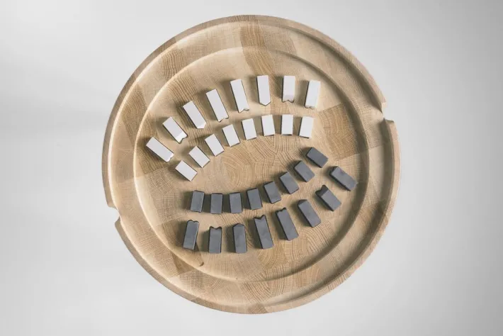 Pamono 21st Century Trojan Chess Table & Set in White from Futuro Studio Outlet