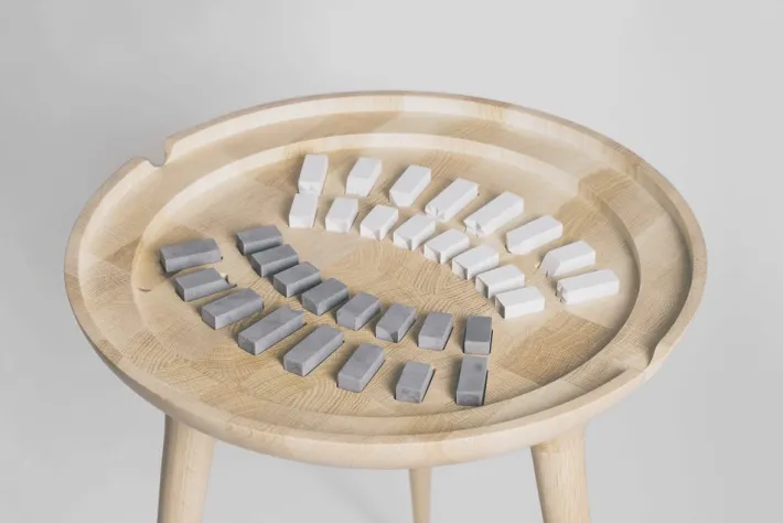 Pamono 21st Century Trojan Chess Table & Set in White from Futuro Studio Outlet