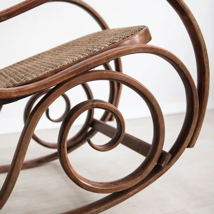 Pamono Steamed Wooden Rocking Chair New
