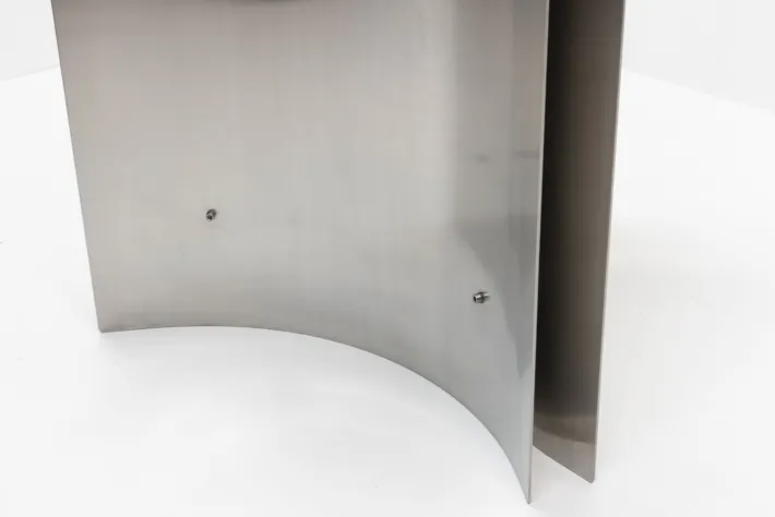 Pamono Steel and Glass Dining Table attributed to Michel Boyer, France, 1970s