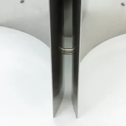 Pamono Steel and Glass Dining Table attributed to Michel Boyer, France, 1970s