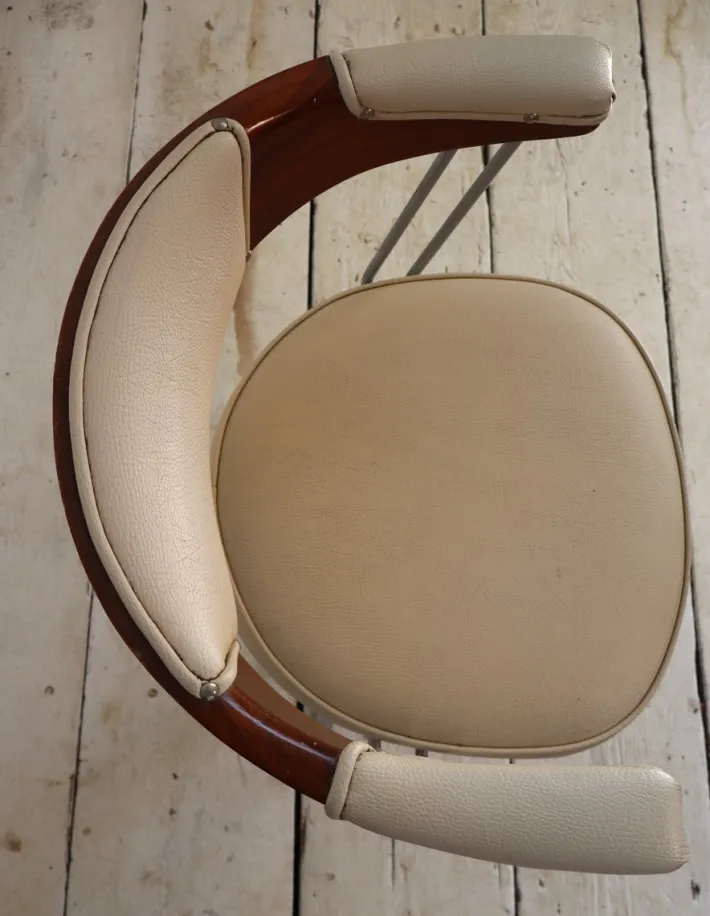 Pamono Steel and Leather Swivel Chair, 1980s Discount