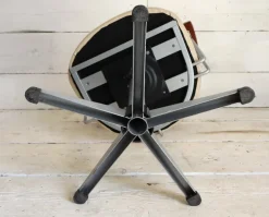 Pamono Steel and Leather Swivel Chair, 1980s Discount