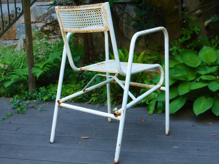 Pamono Steel Garden Furniture, 1950s, Set of 7 Best