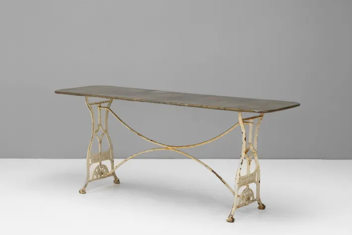 Pamono Steel Topped Garden Table, 1900s Discount