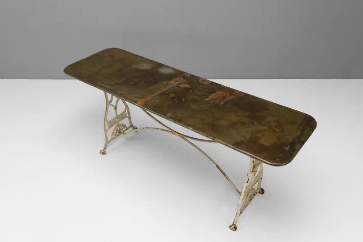 Pamono Steel Topped Garden Table, 1900s Discount