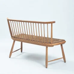 Pamono Straw Spindle Bench by Arno Lambrecht for WK Möbel, 1950s Best