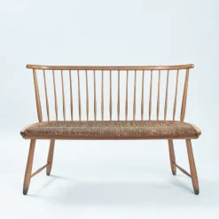 Pamono Straw Spindle Bench by Arno Lambrecht for WK Möbel, 1950s Best
