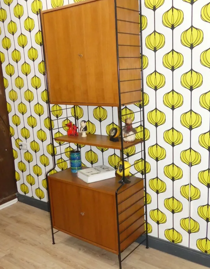 Pamono String Ladder Shelf & WHB Shelf with Steel and Wire Cabinet elements Hot