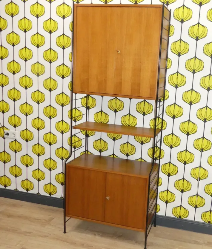 Pamono String Ladder Shelf & WHB Shelf with Steel and Wire Cabinet elements Hot