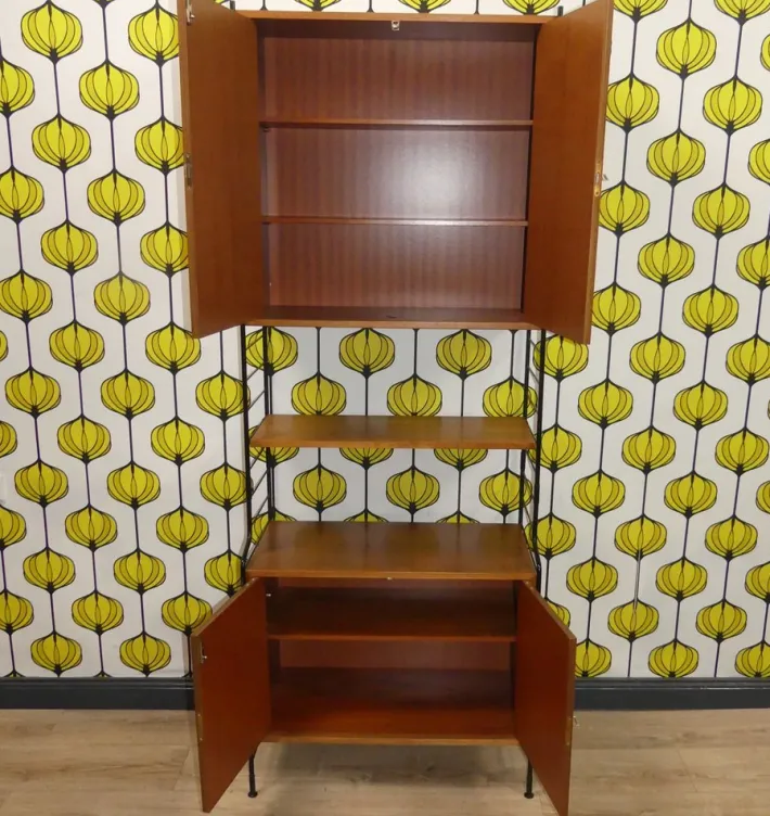 Pamono String Ladder Shelf & WHB Shelf with Steel and Wire Cabinet elements Hot