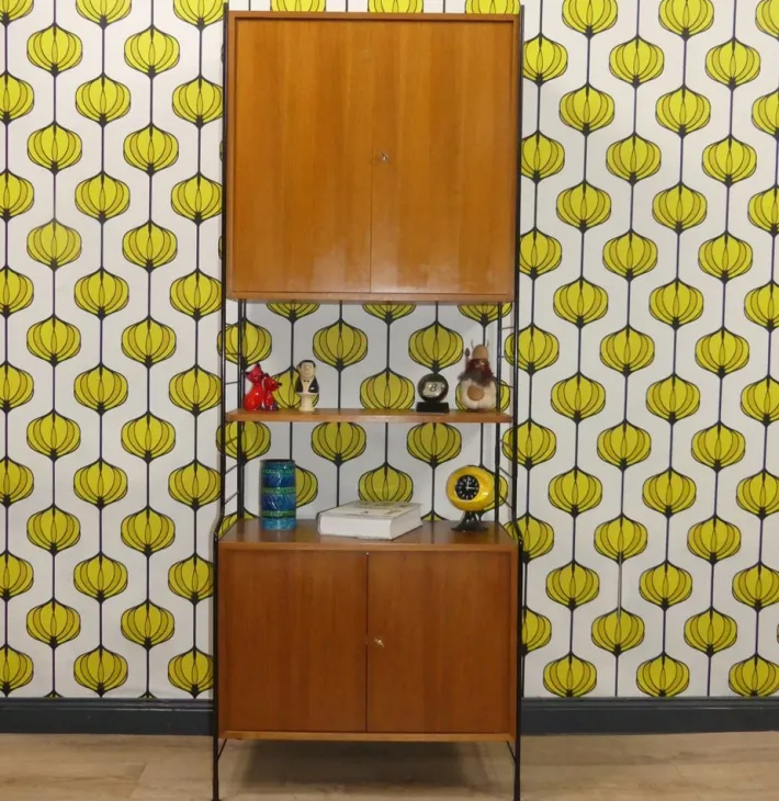 Pamono String Ladder Shelf & WHB Shelf with Steel and Wire Cabinet elements Hot