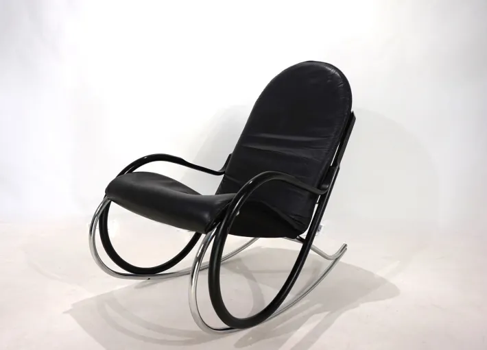 Pamono Strässle Nonna Rocking Chair by Paul Tuttle, 1972 New