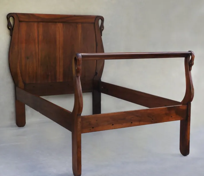 Pamono Swan Neck Bed, France, 1900s New