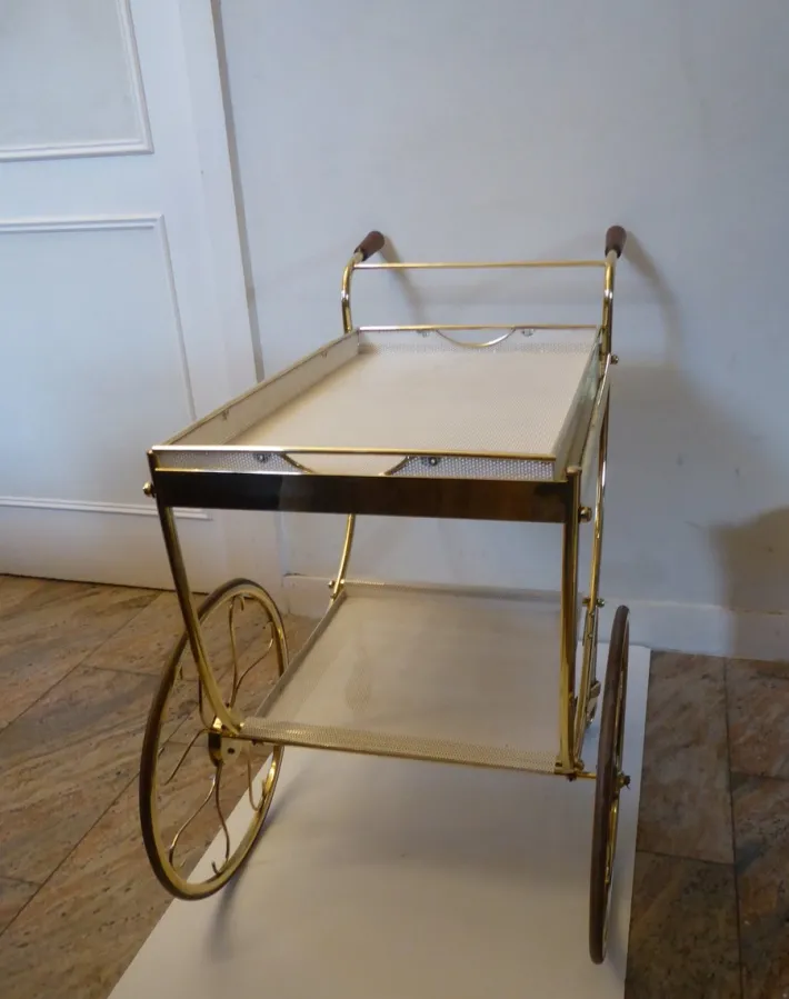 Pamono Swedish Brass Serving Cart by Josef Frank for Svenskt Tenn Discount