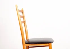 Pamono Swedish Chairs in Curved Elm and Black Skai by Yngve Ekstrom for Gemla, 1960s, Set of 6 Online