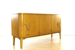 Pamono Swedish Curved Sideboard in Birch, 1930s Best