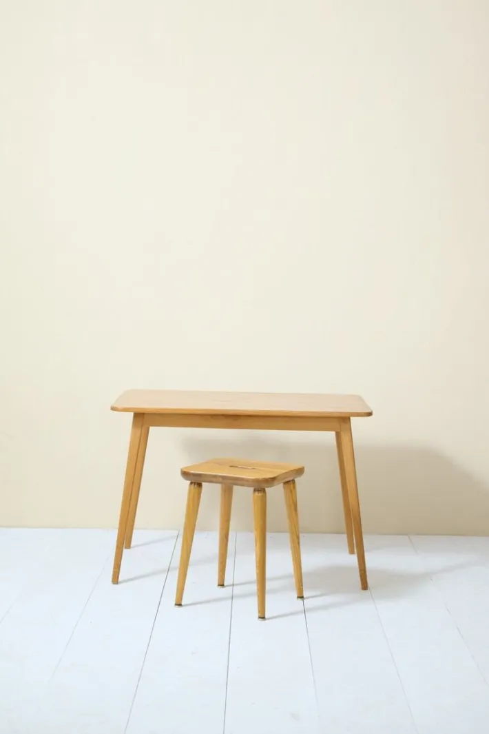 Pamono Swedish Desk and Stool by Malmvall Göran, 1940s, Set of 2 Clearance
