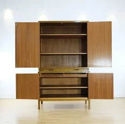 Pamono Swedish Modern Cabinet with Nordens Flora Illustrations by C.A.M Lindman, 1940s Clearance