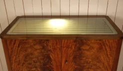 Pamono Swedish Pyramid Mahogany Bar Cabinet by Förenade Möbler Linköping, 1940s Hot