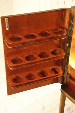 Pamono Swedish Pyramid Mahogany Bar Cabinet by Förenade Möbler Linköping, 1940s Hot